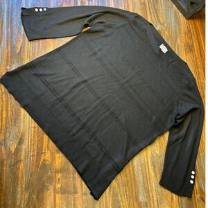 Chico's Black Cashmere Blend‎ 3/4 Sleeve Button Cuff Sweater Size 2 Large